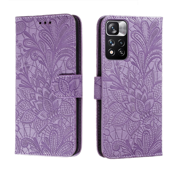 Estuche para teléfono de cuero con flores de encaje con soporte y ranuras para tarjetas y billetera y marco de fotos, For Samsung Galaxy S22 5G, For Samsung Galaxy S22 Ultra 5G, For Samsung Galaxy S22+ 5G, For Xiaomi Redmi Note 11                      ...