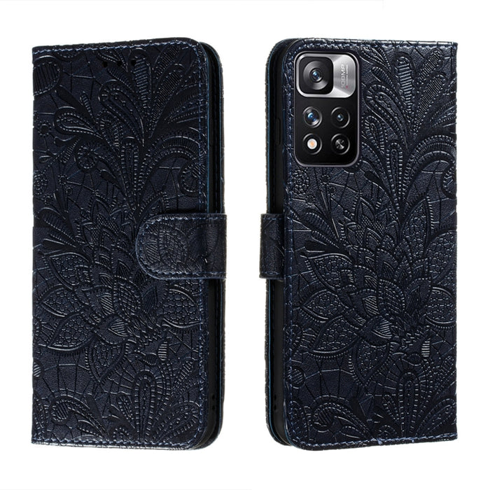 Estuche para teléfono de cuero con flores de encaje con soporte y ranuras para tarjetas y billetera y marco de fotos, For Samsung Galaxy S22 5G, For Samsung Galaxy S22 Ultra 5G, For Samsung Galaxy S22+ 5G, For Xiaomi Redmi Note 11                      ...
