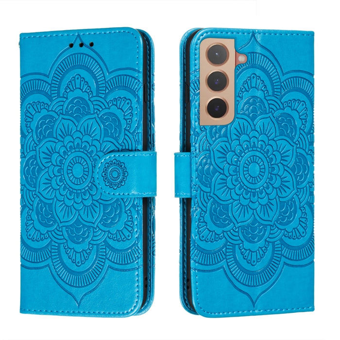 Estuche de cuero para teléfono con patrón en relieve Sun Mandala con soporte y ranuras para tarjetas y billetera y cordón, For Samsung Galaxy S22 5G, For Samsung Galaxy S22 Ultra 5G, For Samsung Galaxy S22+ 5G, For Xiaomi Redmi Note 11                 ...