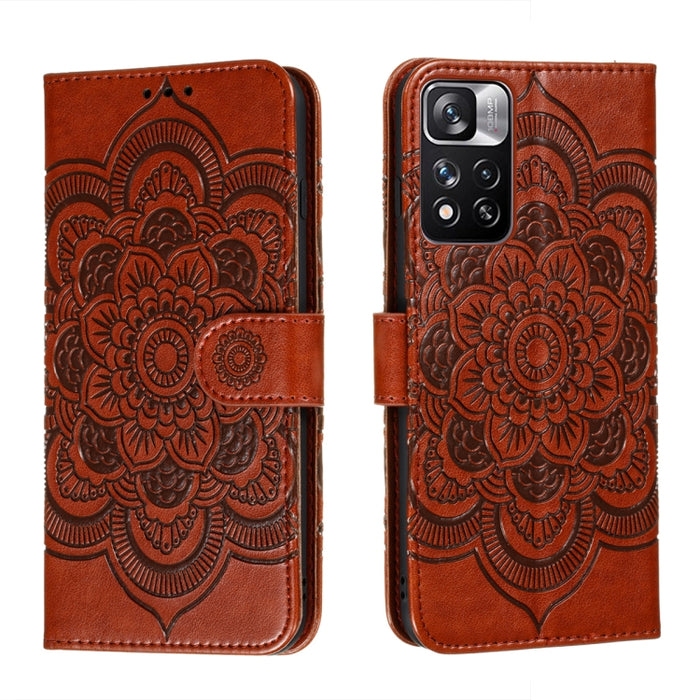 Estuche de cuero para teléfono con patrón en relieve Sun Mandala con soporte y ranuras para tarjetas y billetera y cordón, For Samsung Galaxy S22 5G, For Samsung Galaxy S22 Ultra 5G, For Samsung Galaxy S22+ 5G, For Xiaomi Redmi Note 11                 ...
