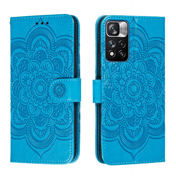 Estuche de cuero para teléfono con patrón en relieve Sun Mandala con soporte y ranuras para tarjetas y billetera y cordón, For Samsung Galaxy S22 5G, For Samsung Galaxy S22 Ultra 5G, For Samsung Galaxy S22+ 5G, For Xiaomi Redmi Note 11                 ...
