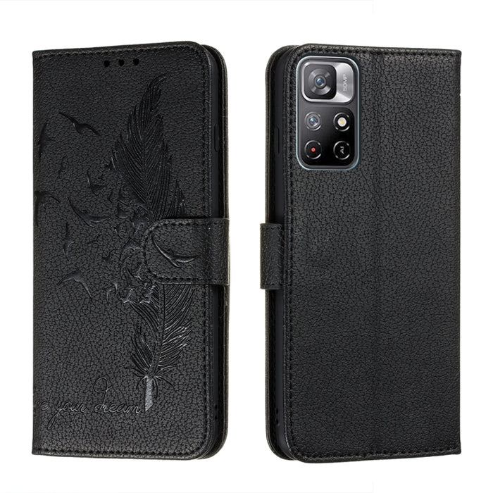 Caja del teléfono del cuero de la textura del litchi del modelo de la pluma con el soporte y las ranuras para tarjetas y la cartera, For Samsung Galaxy S22 5G, For Samsung Galaxy S22 Ultra 5G, For Samsung Galaxy S22+ 5G, For Xiaomi Redmi Note 11       ...