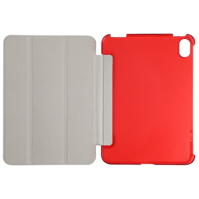 Estuche para tableta de cuero con tres pliegues horizontales y textura de seda con soporte