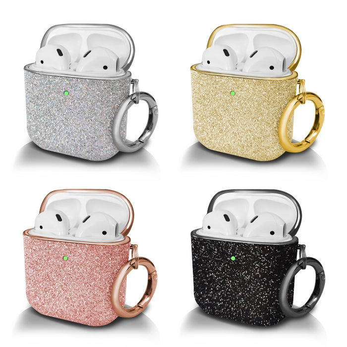 Estuche protector para auriculares inalámbricos con polvo de purpurina de galvanoplastia