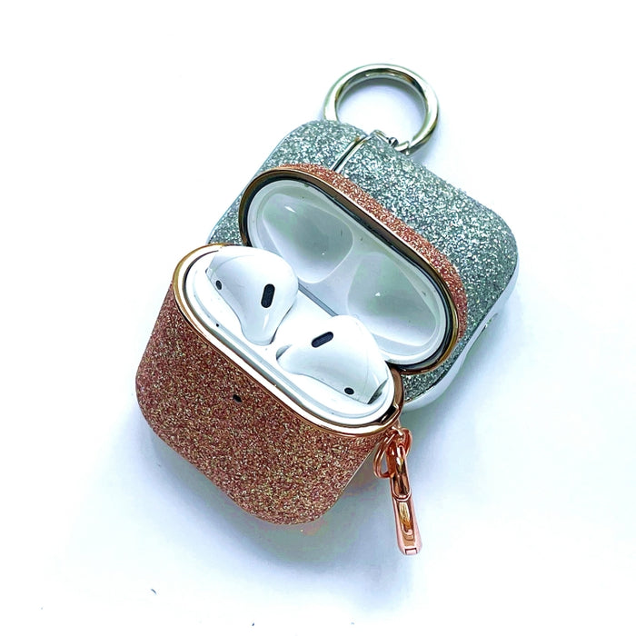 Estuche protector para auriculares inalámbricos con polvo de purpurina de galvanoplastia
