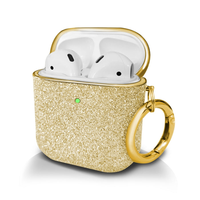 Estuche protector para auriculares inalámbricos con polvo de purpurina de galvanoplastia