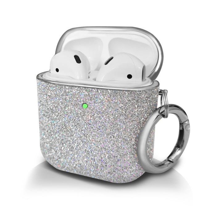 Estuche protector para auriculares inalámbricos con polvo de purpurina de galvanoplastia