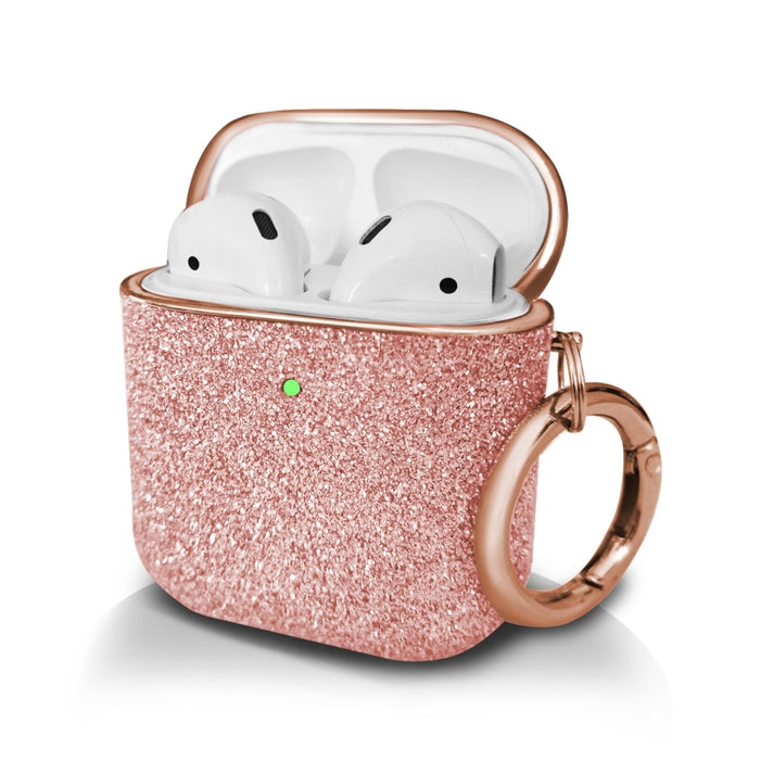 Estuche protector para auriculares inalámbricos con polvo de purpurina de galvanoplastia