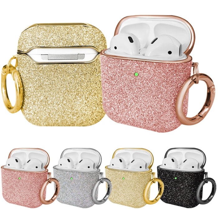 Estuche protector para auriculares inalámbricos con polvo de purpurina de galvanoplastia