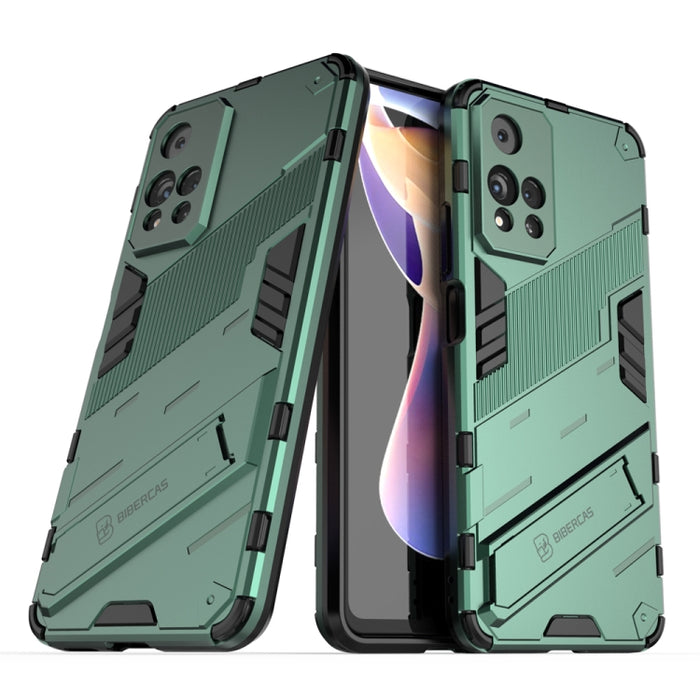 Punk Armor 2 en 1 PC + TPU Estuche para teléfono a prueba de golpes con soporte invisible, For Xiaomi Redmi Note 11 China, For Xiaomi Redmi Note 11 Pro / Note 11 Pro+