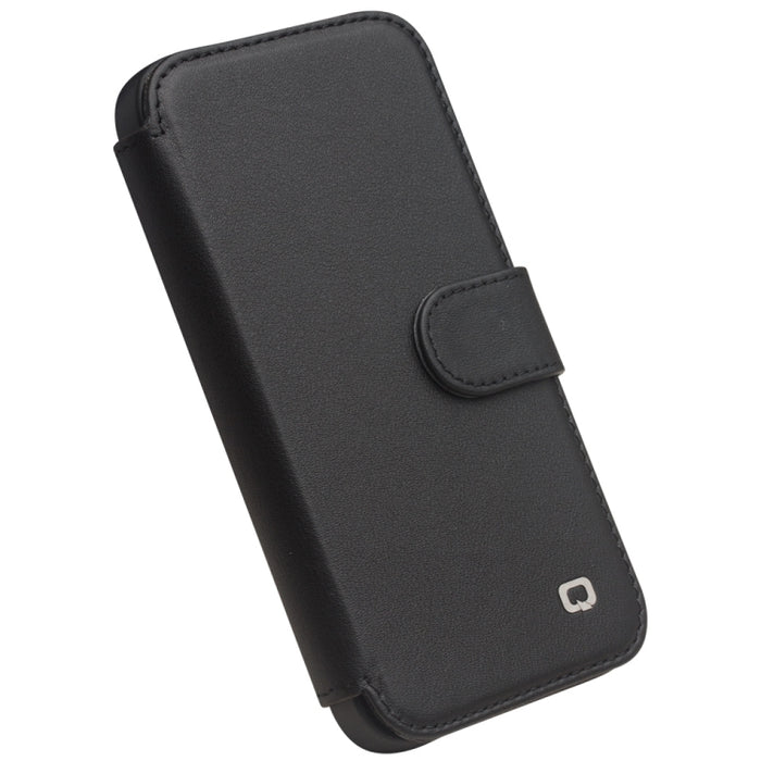 QIALINO Estuche de cuero para teléfono con hebilla magnética y ranura para tarjeta