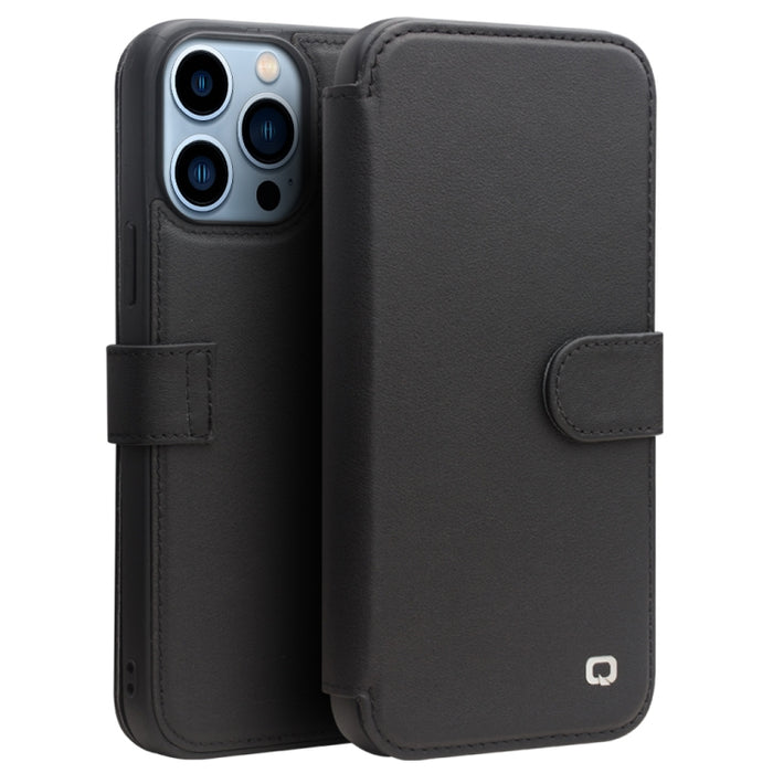 QIALINO Estuche de cuero para teléfono con hebilla magnética y ranura para tarjeta