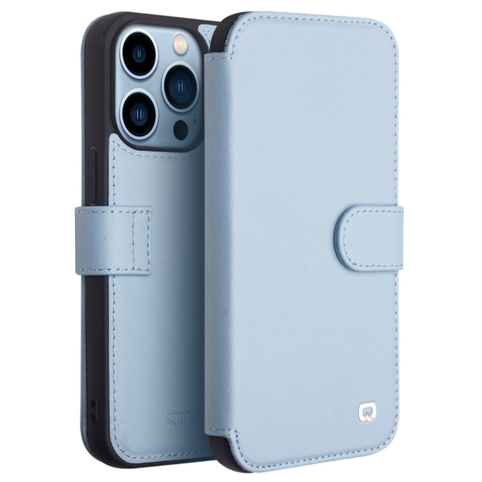 QIALINO Estuche de cuero para teléfono con hebilla magnética y ranura para tarjeta