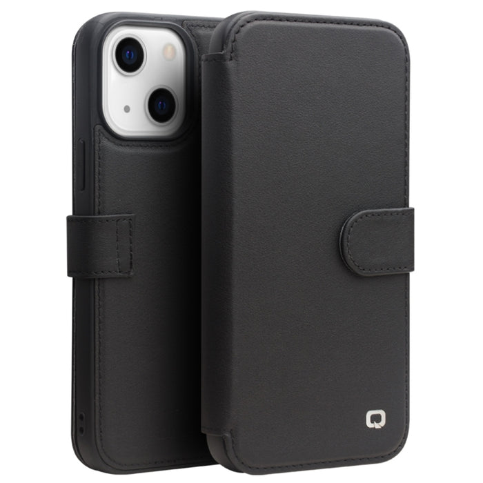 QIALINO Estuche de cuero para teléfono con hebilla magnética y ranura para tarjeta