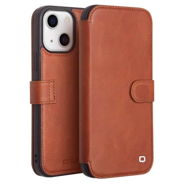 QIALINO Estuche de cuero para teléfono con hebilla magnética y ranura para tarjeta