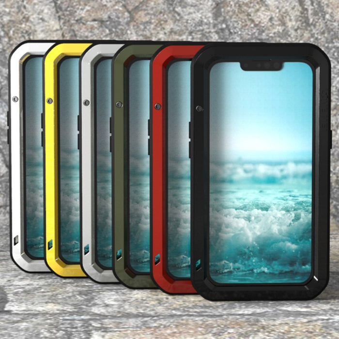 LOVE MEI Metal a prueba de golpes impermeable a prueba de polvo funda protectora para teléfono