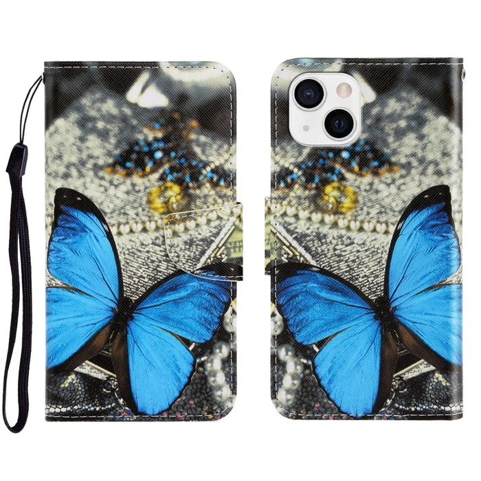 Estuche para teléfono de cuero con tapa horizontal de dibujo coloreado en 3D