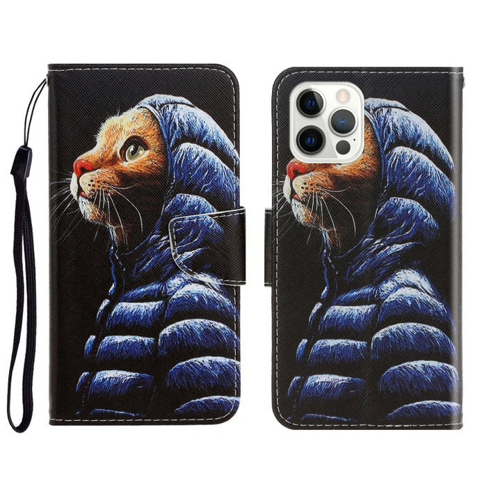 Estuche para teléfono de cuero con tapa horizontal de dibujo coloreado en 3D