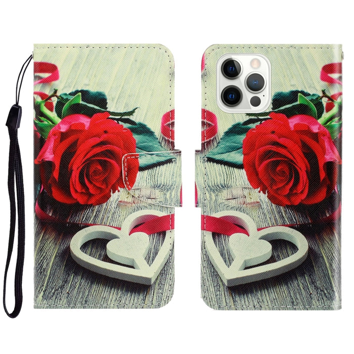 Estuche para teléfono de cuero con tapa horizontal de dibujo coloreado en 3D