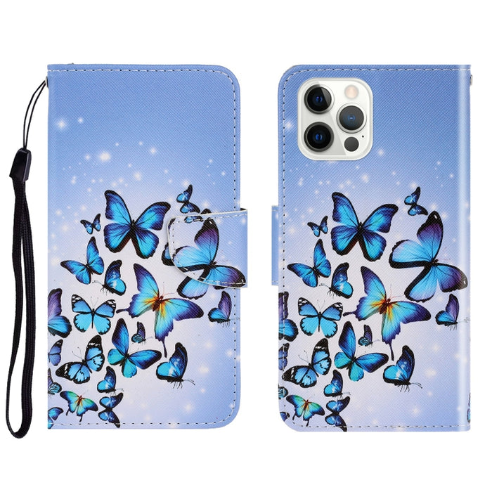 Estuche para teléfono de cuero con tapa horizontal de dibujo coloreado en 3D