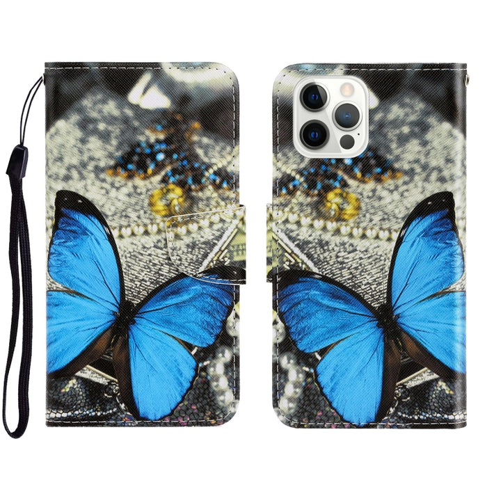 Estuche para teléfono de cuero con tapa horizontal de dibujo coloreado en 3D