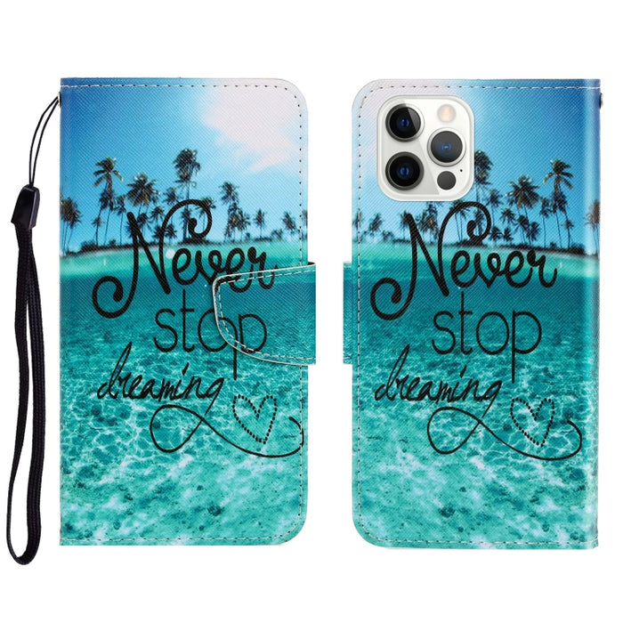 Estuche para teléfono de cuero con tapa horizontal de dibujo coloreado en 3D
