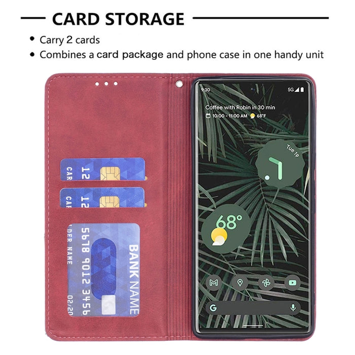 Estuche de cuero para teléfono con tapa horizontal magnética invisible prismática con soporte y ranuras para tarjetas y marco de fotos, For Google Pixel 6 Pro, For Google Pixel 6, For Xiaomi Redmi Note 11 5G, For Samsung Galaxy A13 5G                  ...
