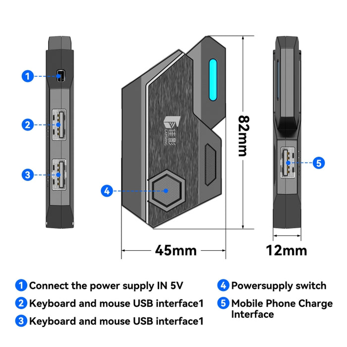 GAMWING MixSE Bluetooth 5.0 teclado ratón convertidor juego de disparos herramienta auxiliar