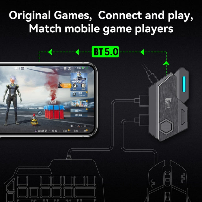 GAMWING MixSE Bluetooth 5.0 teclado ratón convertidor juego de disparos herramienta auxiliar