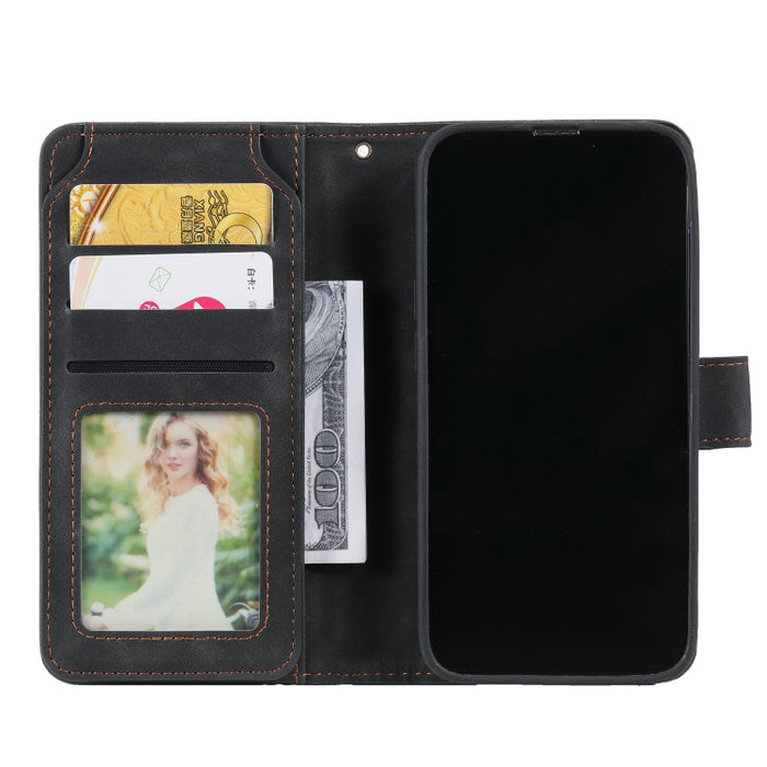 Estuche para teléfono de cuero con tapa horizontal Skin Feel