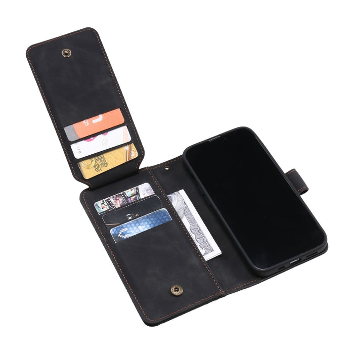 Estuche para teléfono de cuero con tapa horizontal Skin Feel