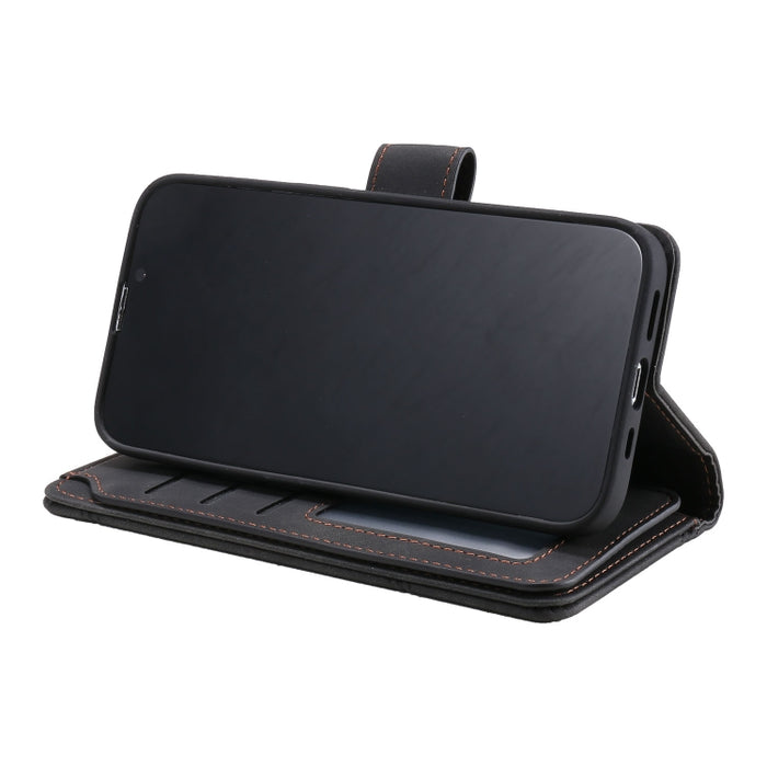 Estuche para teléfono de cuero con tapa horizontal Skin Feel