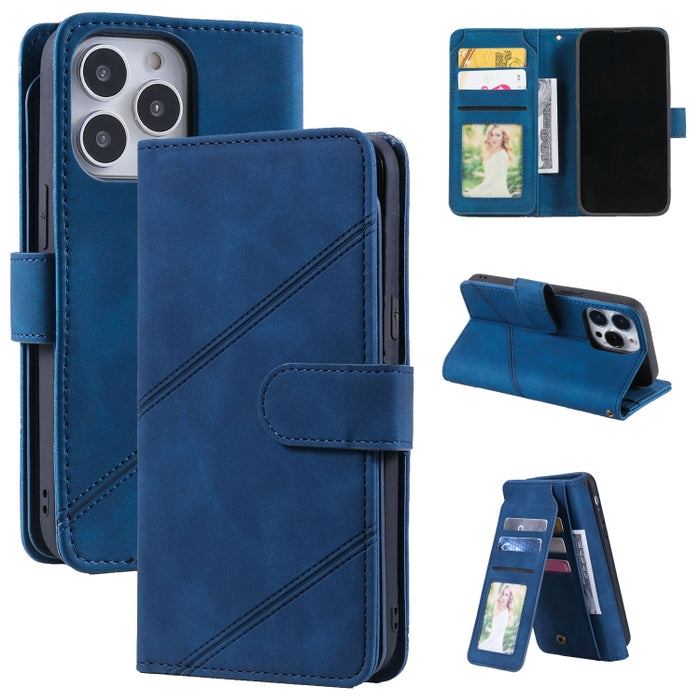 Estuche para teléfono de cuero con tapa horizontal Skin Feel