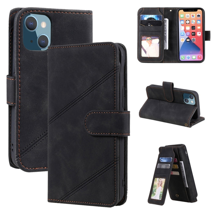 Estuche para teléfono de cuero con tapa horizontal Skin Feel
