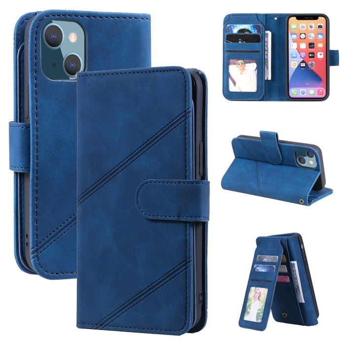 Estuche para teléfono de cuero con tapa horizontal Skin Feel