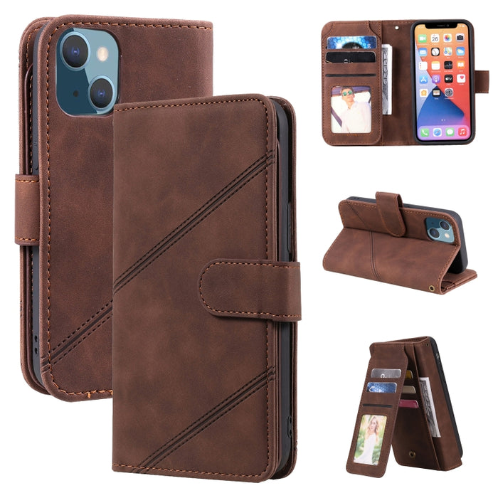 Estuche para teléfono de cuero con tapa horizontal Skin Feel