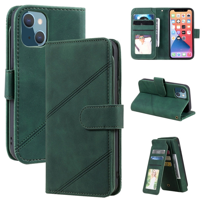Estuche para teléfono de cuero con tapa horizontal Skin Feel