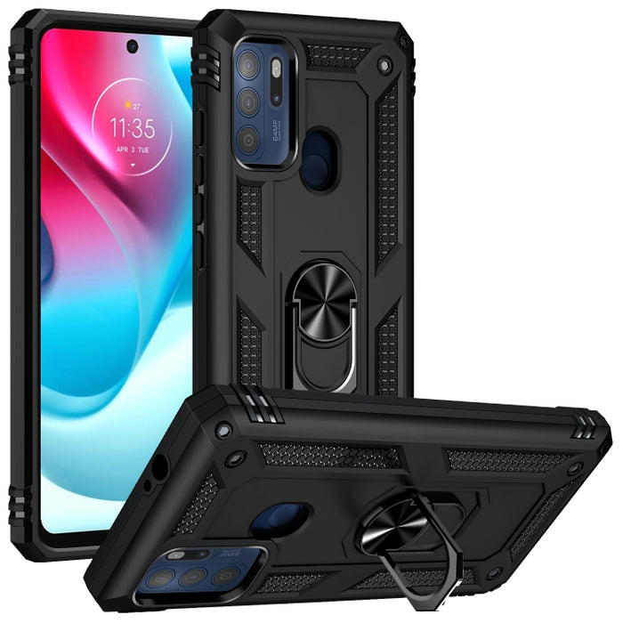 Funda para teléfono TPU + PC a prueba de golpes con soporte giratorio de 360 grados, For Motorola Moto G60s, For Xiaomi Redmi 10