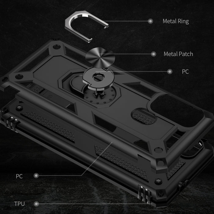 Funda para teléfono TPU + PC a prueba de golpes con soporte giratorio de 360 grados, For Motorola Moto G60s, For Xiaomi Redmi 10