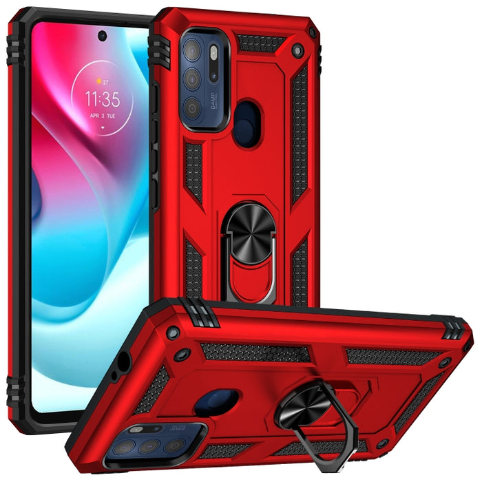 Funda para teléfono TPU + PC a prueba de golpes con soporte giratorio de 360 grados, For Motorola Moto G60s, For Xiaomi Redmi 10