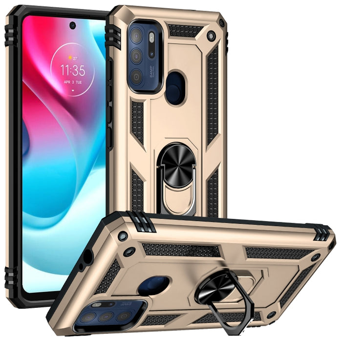 Funda para teléfono TPU + PC a prueba de golpes con soporte giratorio de 360 grados, For Motorola Moto G60s, For Xiaomi Redmi 10
