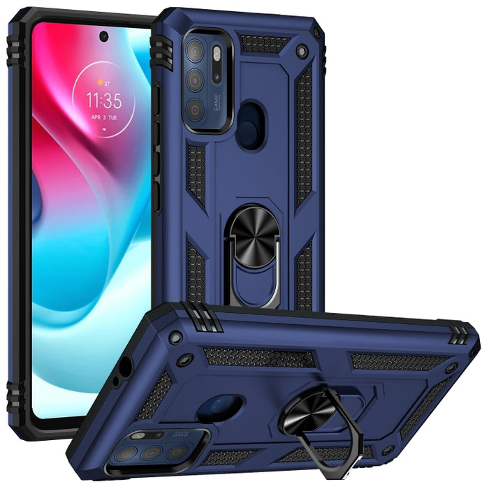 Funda para teléfono TPU + PC a prueba de golpes con soporte giratorio de 360 grados, For Motorola Moto G60s, For Xiaomi Redmi 10