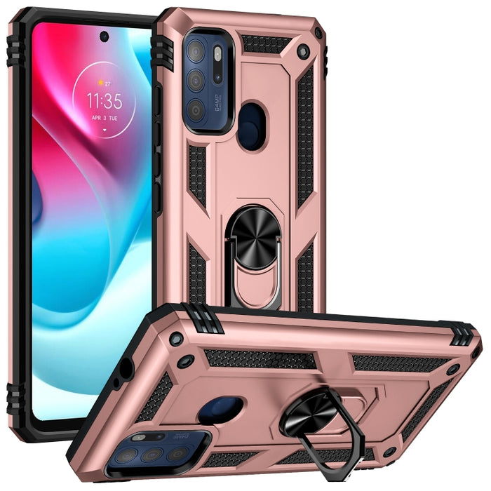 Funda para teléfono TPU + PC a prueba de golpes con soporte giratorio de 360 grados, For Motorola Moto G60s, For Xiaomi Redmi 10