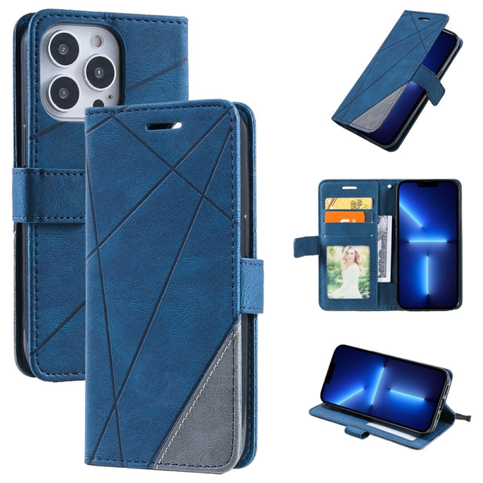 Estuche para teléfono de cuero con tapa horizontal empalmado con sensación de piel