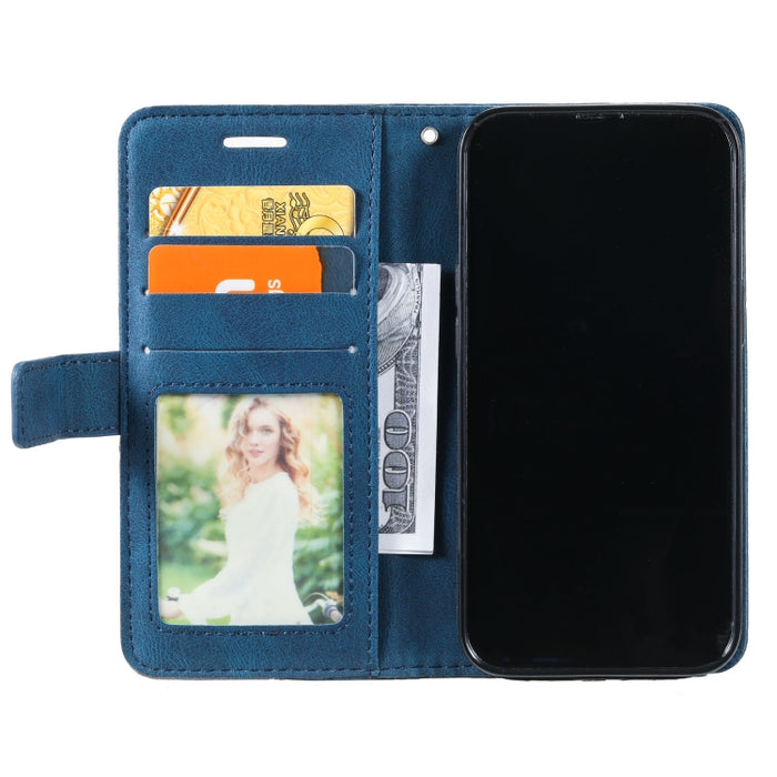 Estuche para teléfono de cuero con tapa horizontal empalmado con sensación de piel
