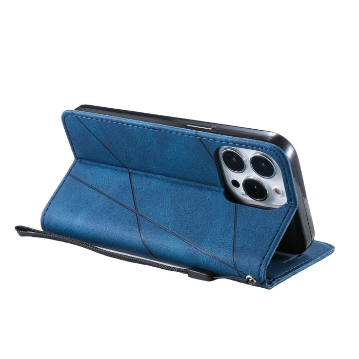Estuche para teléfono de cuero con tapa horizontal empalmado con sensación de piel