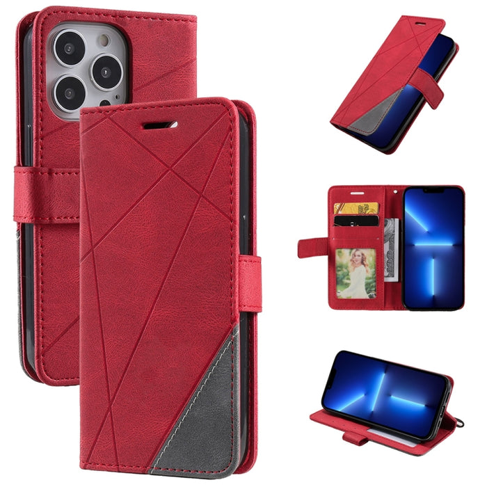 Estuche para teléfono de cuero con tapa horizontal empalmado con sensación de piel