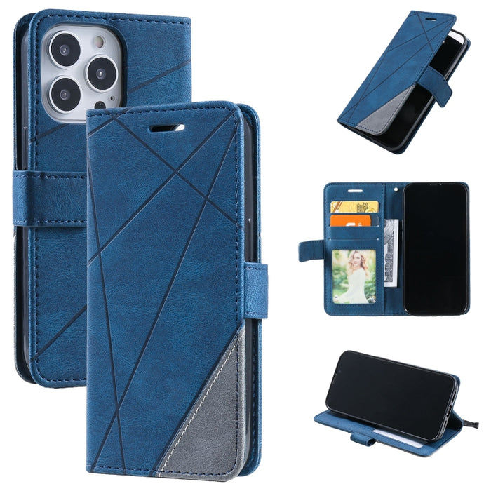 Estuche para teléfono de cuero con tapa horizontal empalmado con sensación de piel