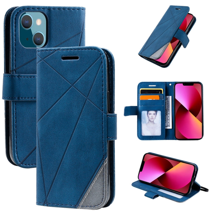 Estuche para teléfono de cuero con tapa horizontal empalmado con sensación de piel