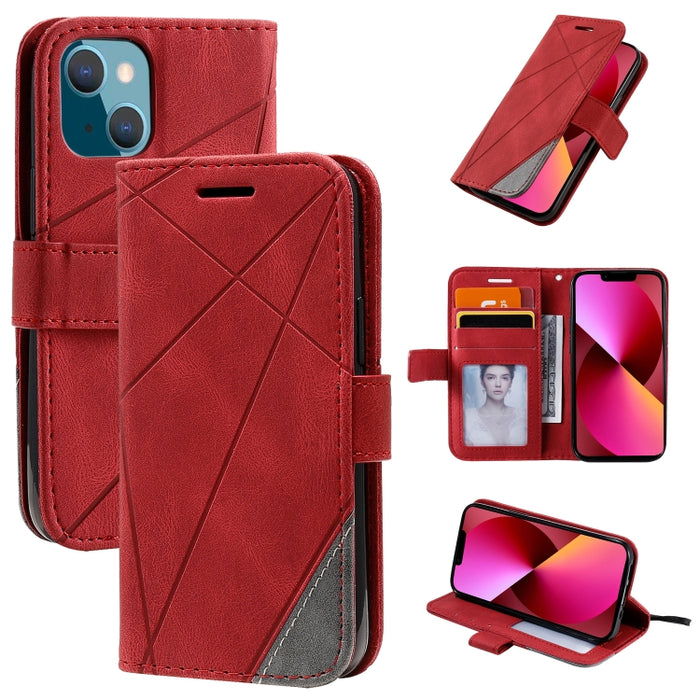 Estuche para teléfono de cuero con tapa horizontal empalmado con sensación de piel